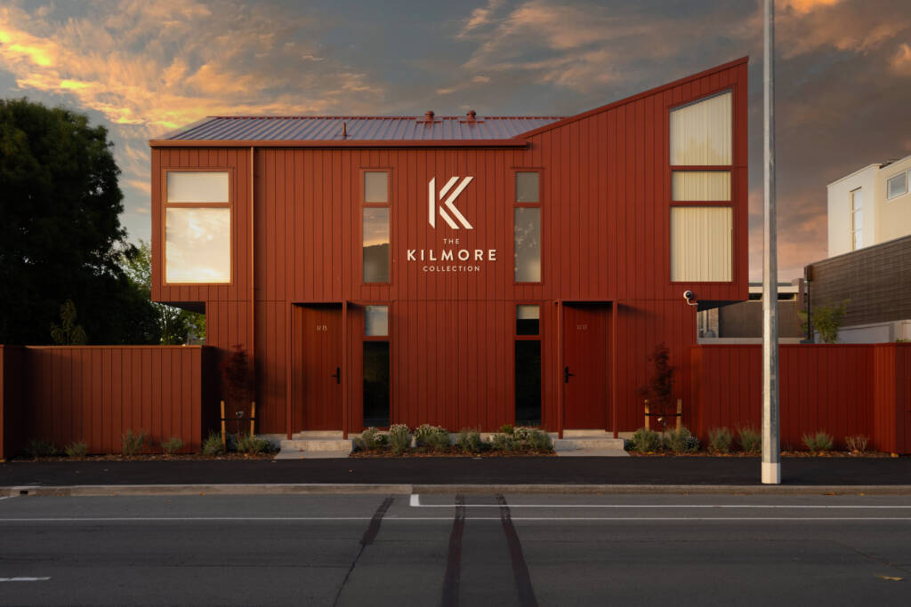 Street view of The Kilmore Collection one bedroom apartments on Kilmore Street, Christchurch